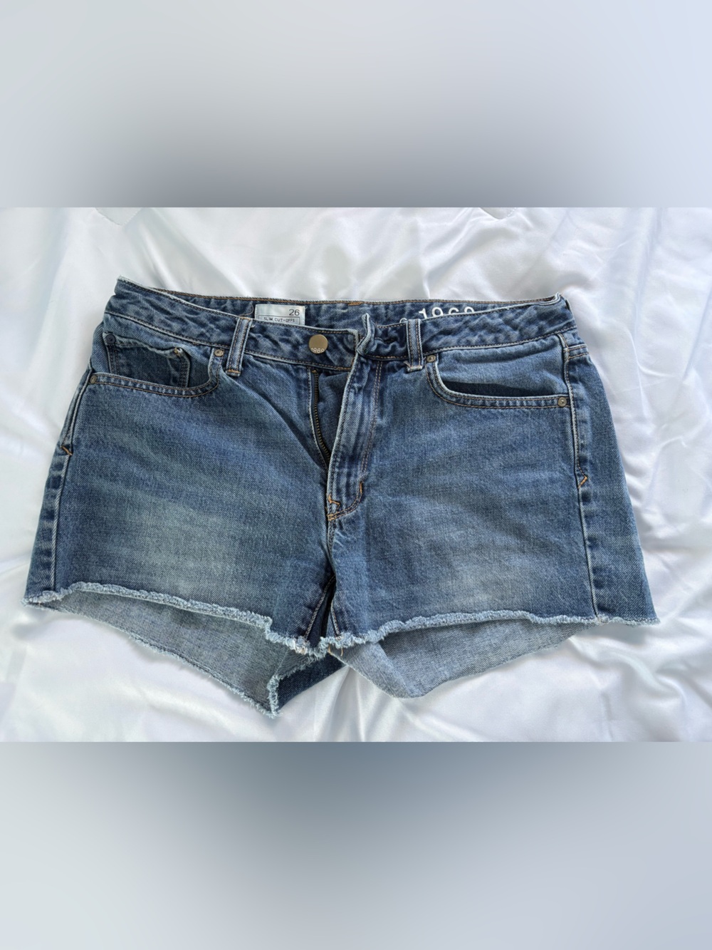 GAP Blue Raw-Hem Denim Shorts